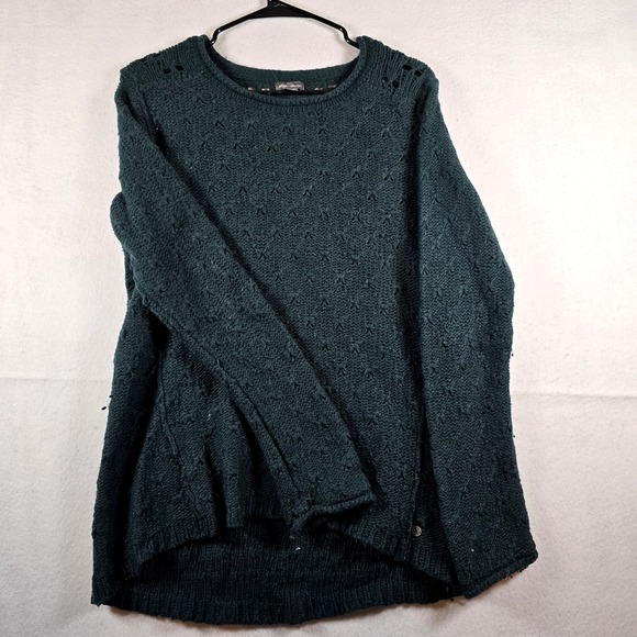 Eddie Bauer Sweaters - Eddie Bauer Roll Neck Sweater‎ Womens Small Green Knit Wool Camel Blend